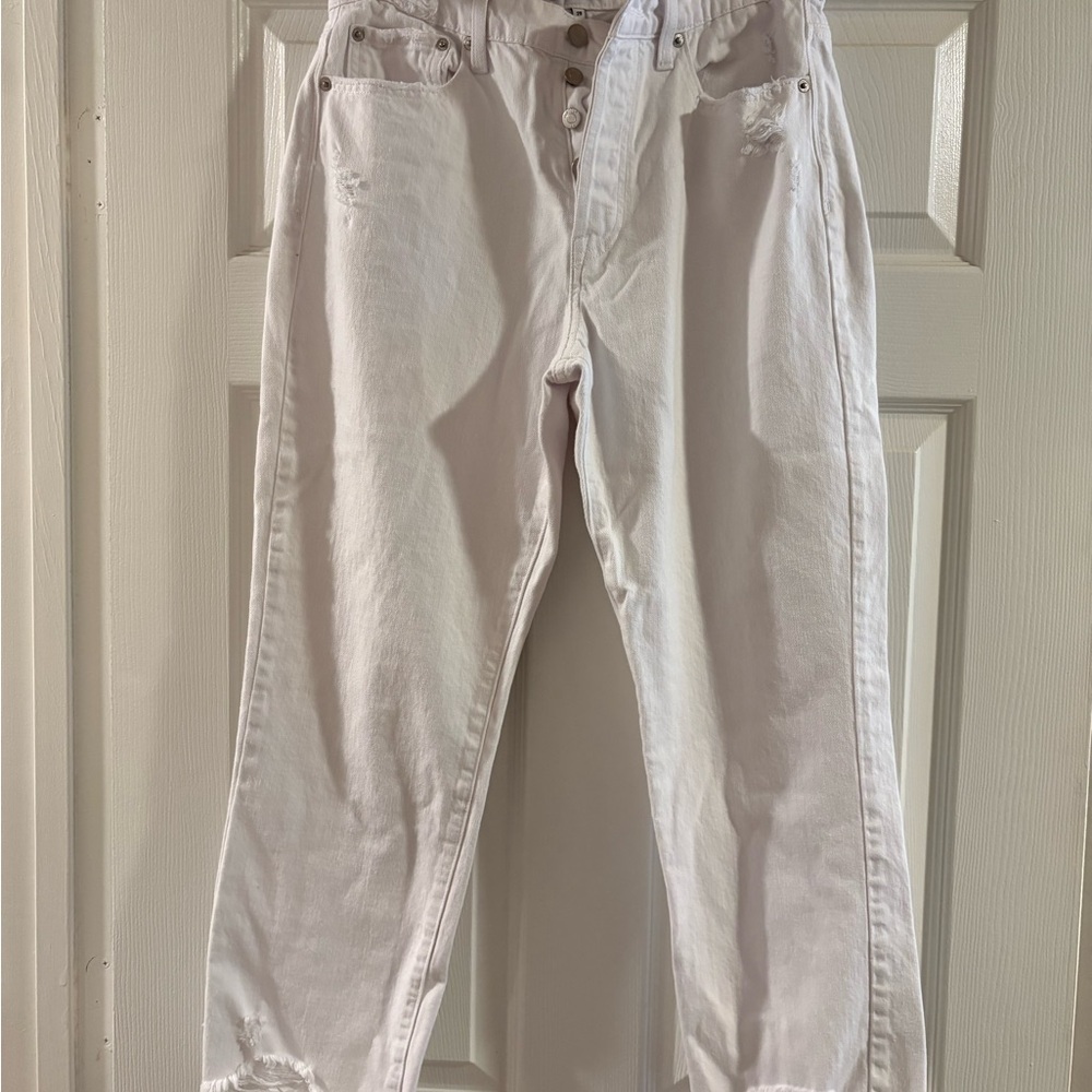 White Distressed Pistola button-fly Jeans, size 29